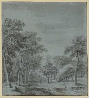 Waldlandschaft, in der Mitte ein Fluss