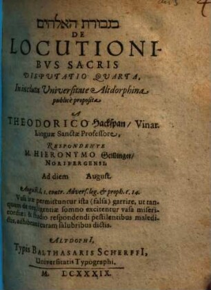 De locutionibus sacris disputatio ..., Quarta