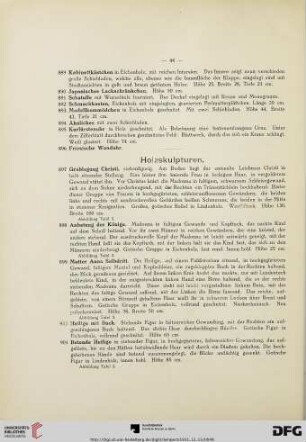 Holzskulpturen (Nr. 897-927)