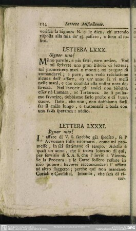 Lettera LXXXI. Signor mio!
