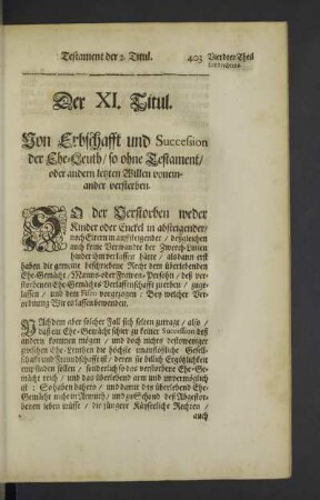Der XI. - XX. Titul.