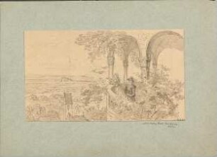 Landschaftsausblick mit zwei Figuren