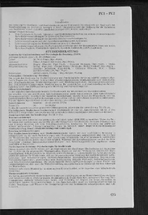 IV.2 Studienberatung