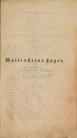 Wallenstein : ein dramatisches Gedicht, 1