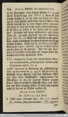 Articulus XXXV. De Chiliasmo