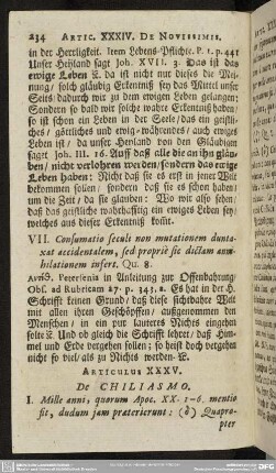 Articulus XXXV. De Chiliasmo