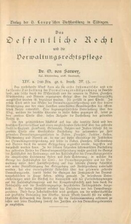 Verlag der H. Laupp'schen Buchhandlung in Tübingen