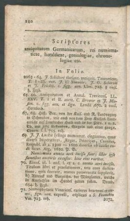 Scriptores antiquitatum Germanicarum, rei numismaticae, heraldicae, genealogiae, chronologiae etc.