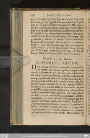 Epist. XCIX. Romam. Florentio Laurino.