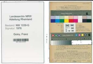 Entnazifizierung Franz Goiny , geb. 20.01.1891 ()