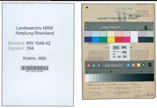 Entnazifizierung Willi Krahm , geb. 04.08.1917 (Techniker)
