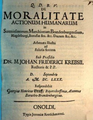 De moralitate actionum humanarum