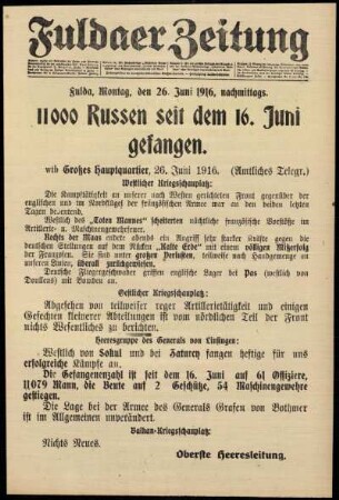 Ausgabe vom Montag, den 26. Juni 1916.