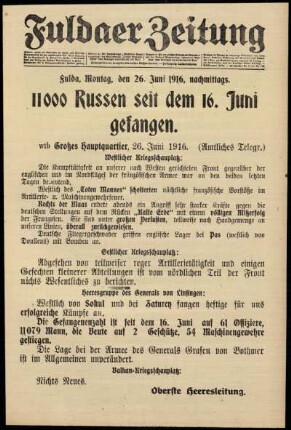 Ausgabe vom Montag, den 26. Juni 1916.