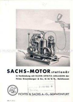 Stationärer Sachs-Motor für Klein-Spritz-Anlagen