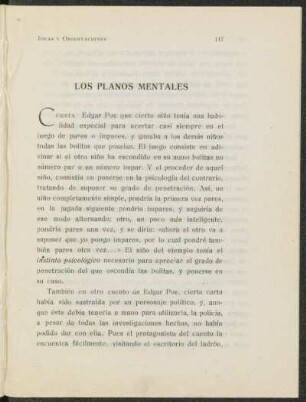 Los planos mentales