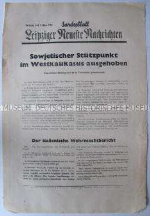 Sonderblatt der "Leipziger Neuesten Nachrichten" u.a. Schlacht im Kaukasus