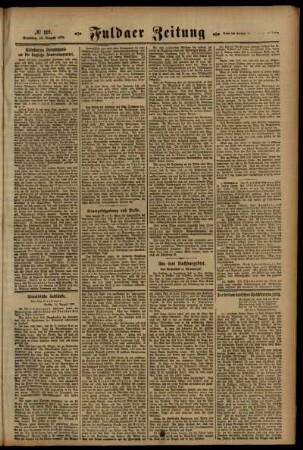 Zweite Ausgabe vom Samstag, den 13. August 1921.