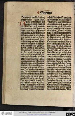 Nichil sic deo placet quemadmodum obedientia Cham maledictus fuit...