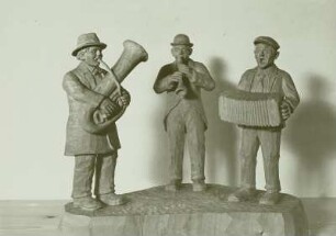 Musikanten. Erzgebirgische Schnitzkunst : Musikanten. Erzgebirgische Schnitzarbeit von Oettel aus Pockau, um 1935