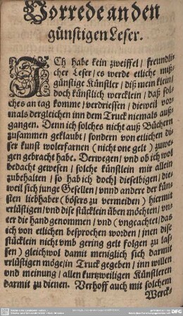 Vorred an den günstigen Leser.