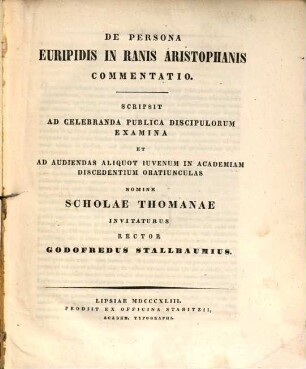 De persona Euripidis in ranis Aristophanis commentativ