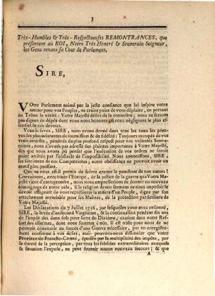 Extrait des registres du Parlement de Franche-Comté : [le 24 Décembre 1756]