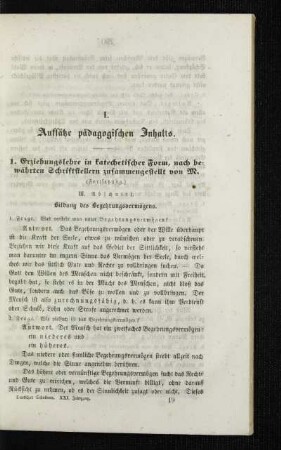 Erziehungslehre in katechetischer Form, nach bewährten Schriftstellern zusammengestellt : (Fortsetzung)