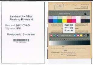 Entnazifizierung Stanislawa Dombrowski , geb. 17.12.1893 (Einzelhaendlerin)