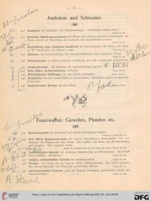 Armsbrüste und Schleuder (Nr. 422-431)
