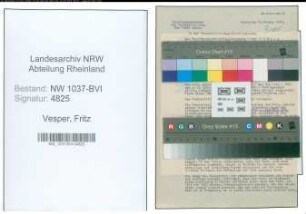 Entnazifizierung Fritz Vesper , geb. 23.10.1900 (Bezirksschornsteinfeger)