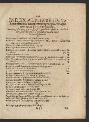Index Alphabeticus ...