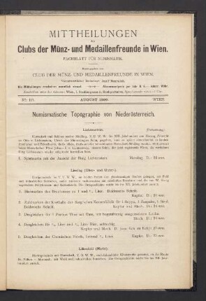 N° 111. August 1899. Wien