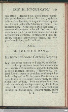 XXIV. M. Porcius Cato