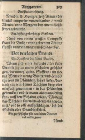 Vor den kalten Brandt.