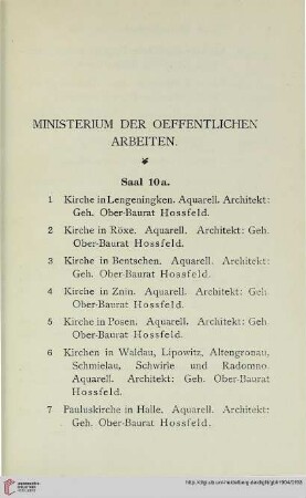 Ministerium der Oeffentlichen Arbeiten (Nr. 1-69)