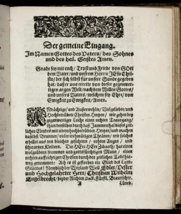 Der gemeine Eingang.