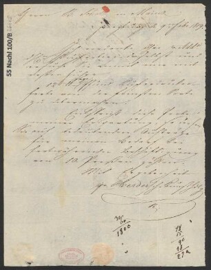 Brief an B. Schott's Söhne : 09.02.1819