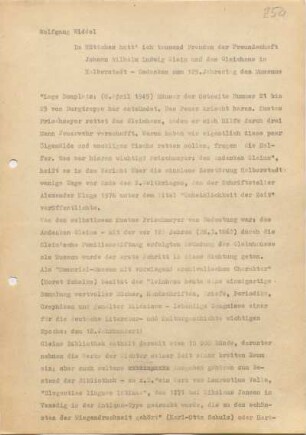 [W200]: Im Hüttchen hatt' ich tausend Freuden der Freundschaft : Johann Wilhelm Ludwig Gleim und das Gleimhaus in Halberstadt : Gedanken zum 125. Jahrestag des Museums
