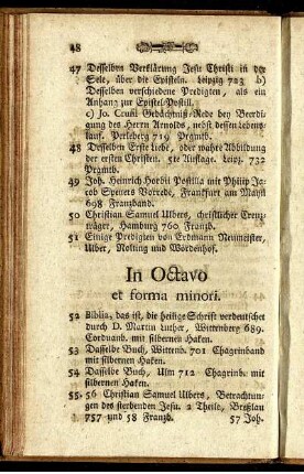 In Octavo et forma minori.