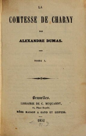 La Comtesse de Charny, 1