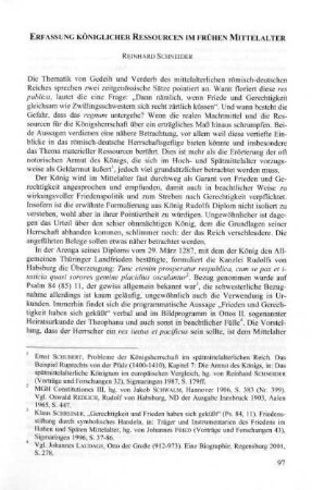 Erfassung königlicher Ressourcen im früheren Mittelalter