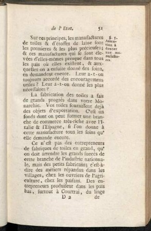 §. 5. Attention à donner aux manufactures.