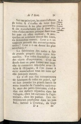 §. 5. Attention à donner aux manufactures.