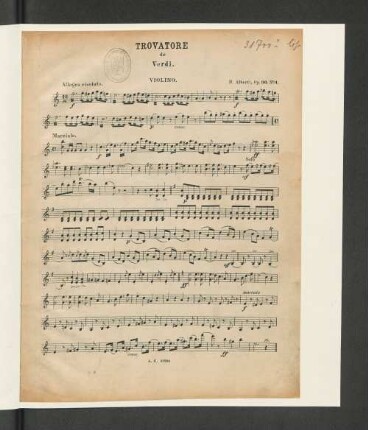 Trovatore de Verdi. Violino.