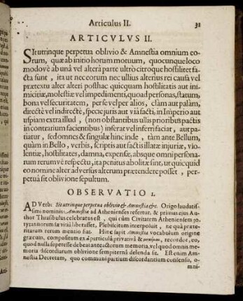 Articulus II. Observatio 1. - 2.