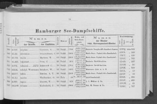 Hamburger See-Dampfschiffe.