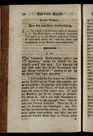 Zweyter Abschnitt. Von der besondern Vorbereitung.
