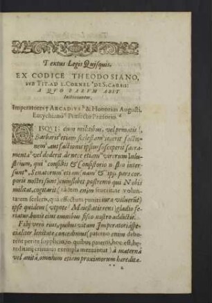 Ex codice Theodosiano