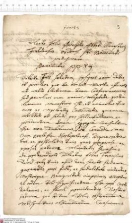 Papst Benedikt XIII. bestätigt Adolf von Dalberg, Abt von Fulda, als Abt und beglückwünscht ihn zu seiner Einigung mit [Christoph Franz von Hutten...